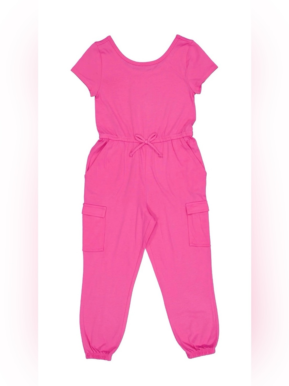 Girls Pink Cargo Jogger Jumpsuit